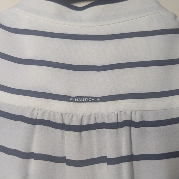 Nautica Black and White Striped Blouse - Picture 5 of 6